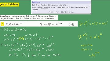 Terminale primitives et intégrales Jour 1  F primitive de f  ex2 - JOUR 1