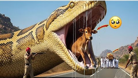 Brave Heroes Save Helpless Calf from GIANT Python