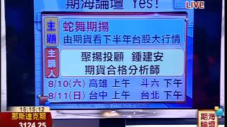 鍾建安-0808 波段偏空 向下操作勝率高∣期海論壇∣三立財經台CH88