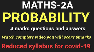 PROBABILITY  || MATHS-2A  ||  important questions and answers || anil polagoni