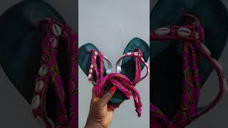 sandale en wax+ corri #afrique #accessorie #fashion #art #abonnetoi #monde #france #pourtoi