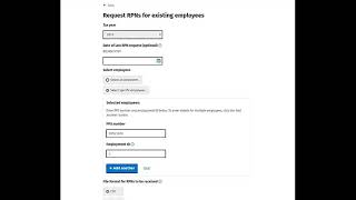 PAYE Modernisation - Request RPNs for specific employees by online form