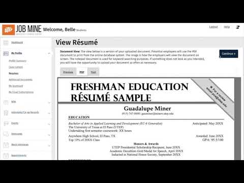 Job Mine - Uploading Your Resume