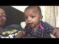 4 month old baby girl with hiccups talks plays until fall asleep