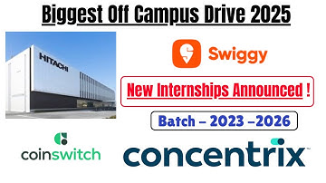 Swiggy Off Campus Drive 2025 | React JS Hiring | Final Year Internship 2025| Fresher IT Jobs Chennai