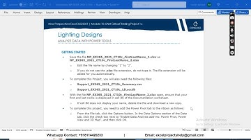 New Perspectives Excel 365/202 | Module 10: SAM Critical Thinking Project 1c Lighting Designs