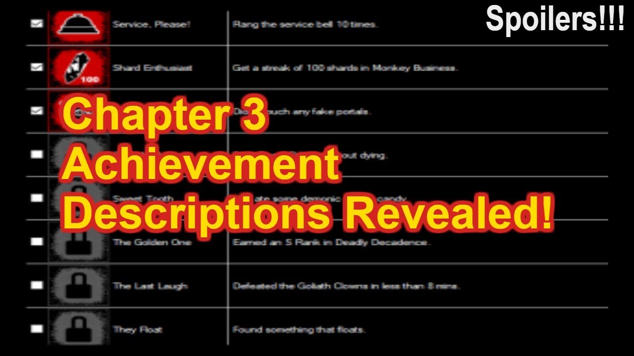 Dark Deception Chapter 3 Achievement Descriptions Second