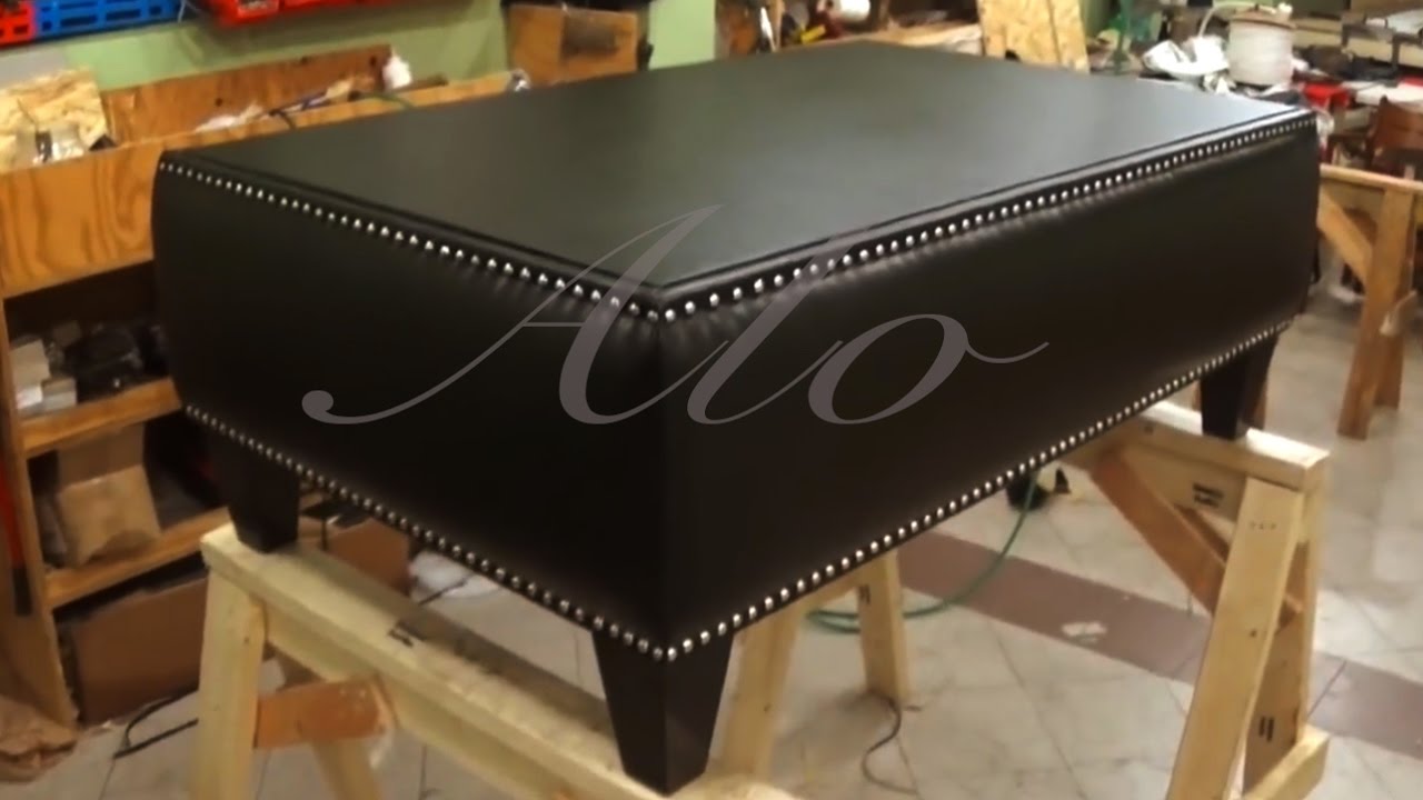 DIY HOW TO UPHOLSTER A COFFEE AND ADD DECORATIVE NAILS ALO