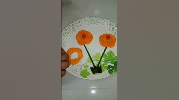 Beautiful rose flower making idea with carrot & onion leaves #short #viral #ytshorts