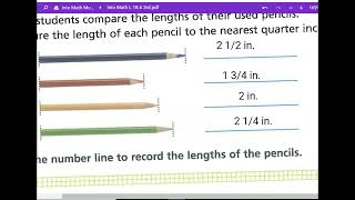 Into Math 3rd Grade L. 18.6 Make Line Plots to Display Measurement Data