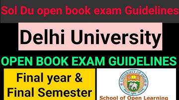 Sol du open book exam guidelines 2020 || Open book exam कैसे होगें? || sol du new update