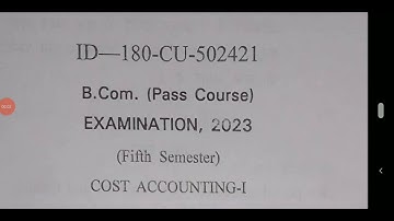 Cost Accounting question paper 2023 Bcom fifth semester Gurugram University | cost accounting bcom 5