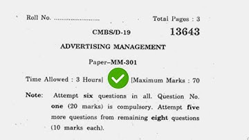 2019 KUK MBA 3rd Sem Advertising Management Question Paper