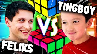 My Son Took On The Rubik's Cube Champion 🥊 EPIC CUBE BATTLE