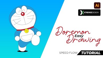 Trace a Doremon using pen tool in Adobe Illustrator | Speedflow | XTrendz Design