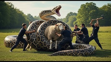 Animal Rescue: Brave Team Saves Sheep from Giant Python