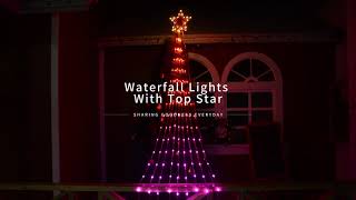 Waterfall Lights With Top Star App/Remote Control RGB LED Christmas Lights #HelloFairyAPP #DIY
