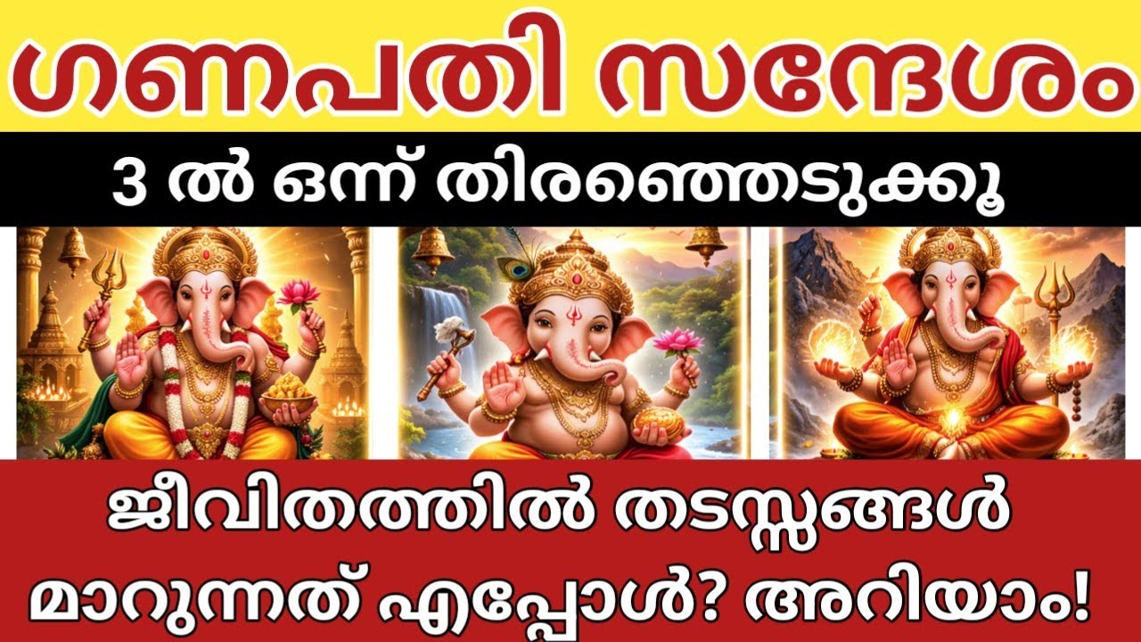 നിങ്ങളുടെ തടസ്സങ്ങൾ മാറുന്ന സമയം എത്തിച്ചേർന്നോ? 🐘 | ഈ 3 ഗണപതിയിൽ ഒന്ന് തിരഞ്ഞെടുക്കൂ|Thodukuri 