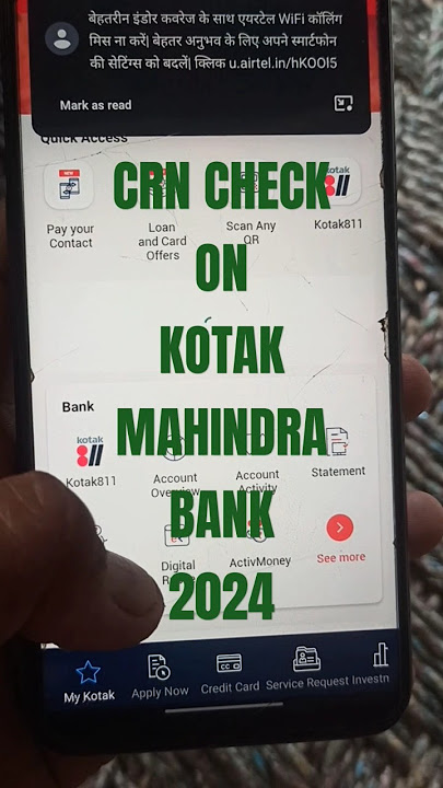 How to check Kotak Mahindra Bank (CRN) Number 2024