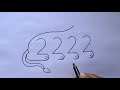 Draw lion with number 2222 simple  how to draw lion from number  lion sketch easy