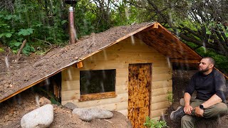 THE SECRET DUGOUT IS READY | OVERNIGHT IN A DUGOUT IN THE RAIN