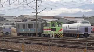 E127系A8編成構内移動（仮台車）　長野総合車両センター