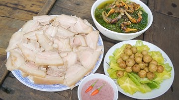 Thịt Luộc Sung Muối Mắm Tôm, Canh Cua Rau Tập Tàng | Nét Quê #262