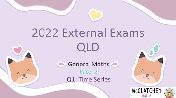 2022 External Exams QLD: General Math Paper 2 Q1: Time Series