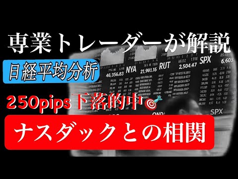 【週明け予測】日経平均をナスダックとの相関から読み解く❗️#fx #投資 #日経平均株価 #分析