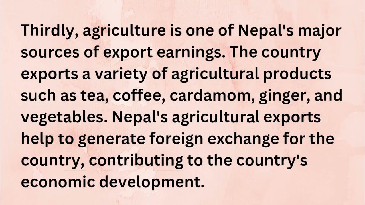 essay on importance of commercial agriculture in nepal