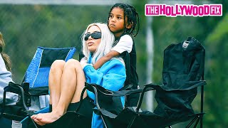 Kim Kardashian Is On Soccer Mom Duties As She Watches Her Son Saint West's Game In Calabasas, CA