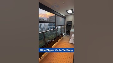 Rèm cuốn zipper che nắng mưa tự động ngoài trời | Mái Xếp Hoà Phát