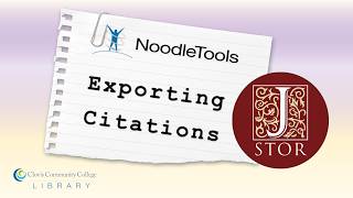 Exporting Citations from JSTOR to NoodleTools