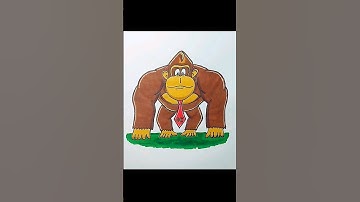 How to draw Donkey Kong 🤎❤ Donkey Kong drawing easy step by step | The Super Mario Bros