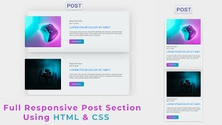 How To Create a Responsive Blog Post layout with CSS |Responsive |