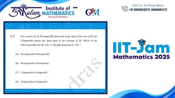 IIT-JAM Mathematics (MA) | Question 37 | Linear Algebra 2024