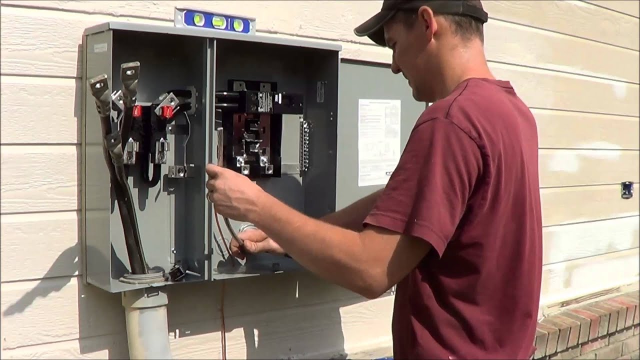 Electrical Meter Base Install - Time Lapse - YouTube 3 pole isolator switch wiring diagram 