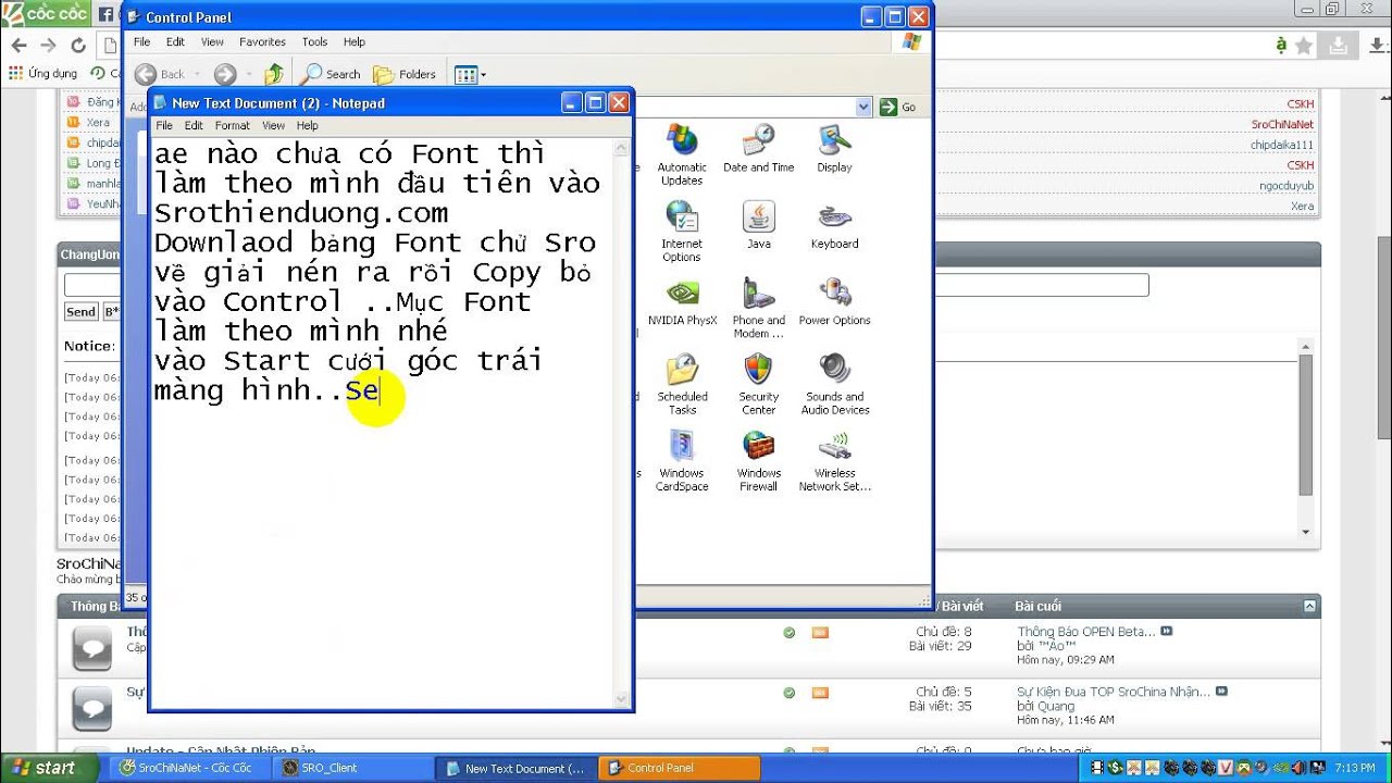 Huong dan cai dat font sro youtube
