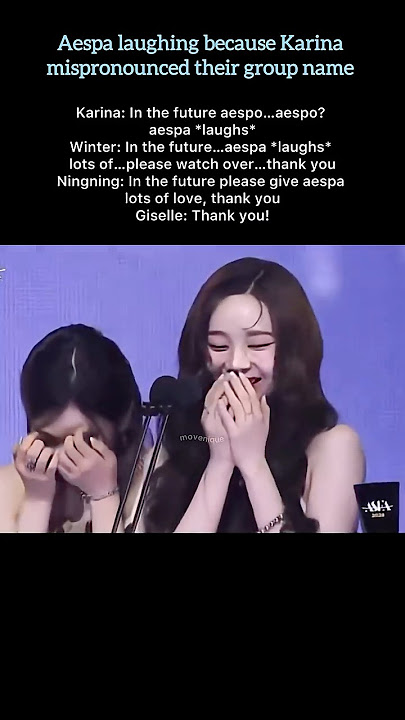 Aespa laughing beacause Karina mispronounced aespa as Aespo 😂 | #aespa #kpop #awardshow