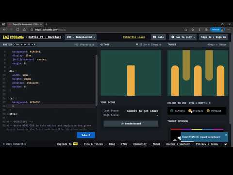 CSS Battle Target #36 | Interleaved | All cssbattle.dev solutions