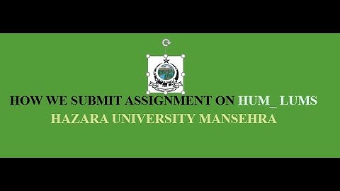 How we submit assignment on LMS/Hazara University.
