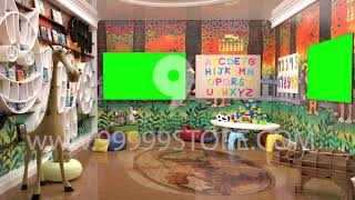 Virtual Set Green Screen 4K - Study 09