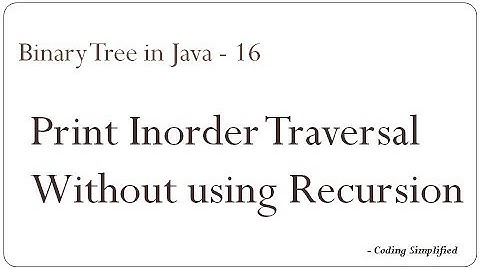 Binary Tree in Java - 16: Print InOrder Traversal without using recursion