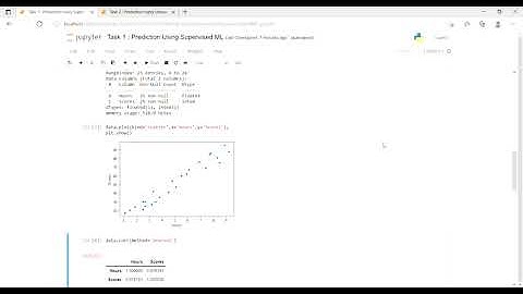 Task 1   Prediction Using Supervised Ml   Jupyter Notebook And 1 More Page   Personal   Microsoft  E