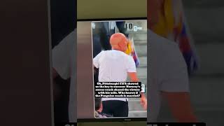 Norway's head coach went viral for running into the stands to share a kiss and hug with his wife