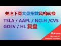 2021-03-12 关注下周大盘指数风格转换，TSLA , AAPL ,GOEV , CVS, NCLH ,HL等复盘