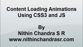 Content Loading Animations using CSS3 and Javascript