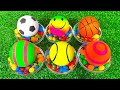 Satisfying Video l Mixing Rainbow Candy with Soccer Balls, Amazing ASMR!