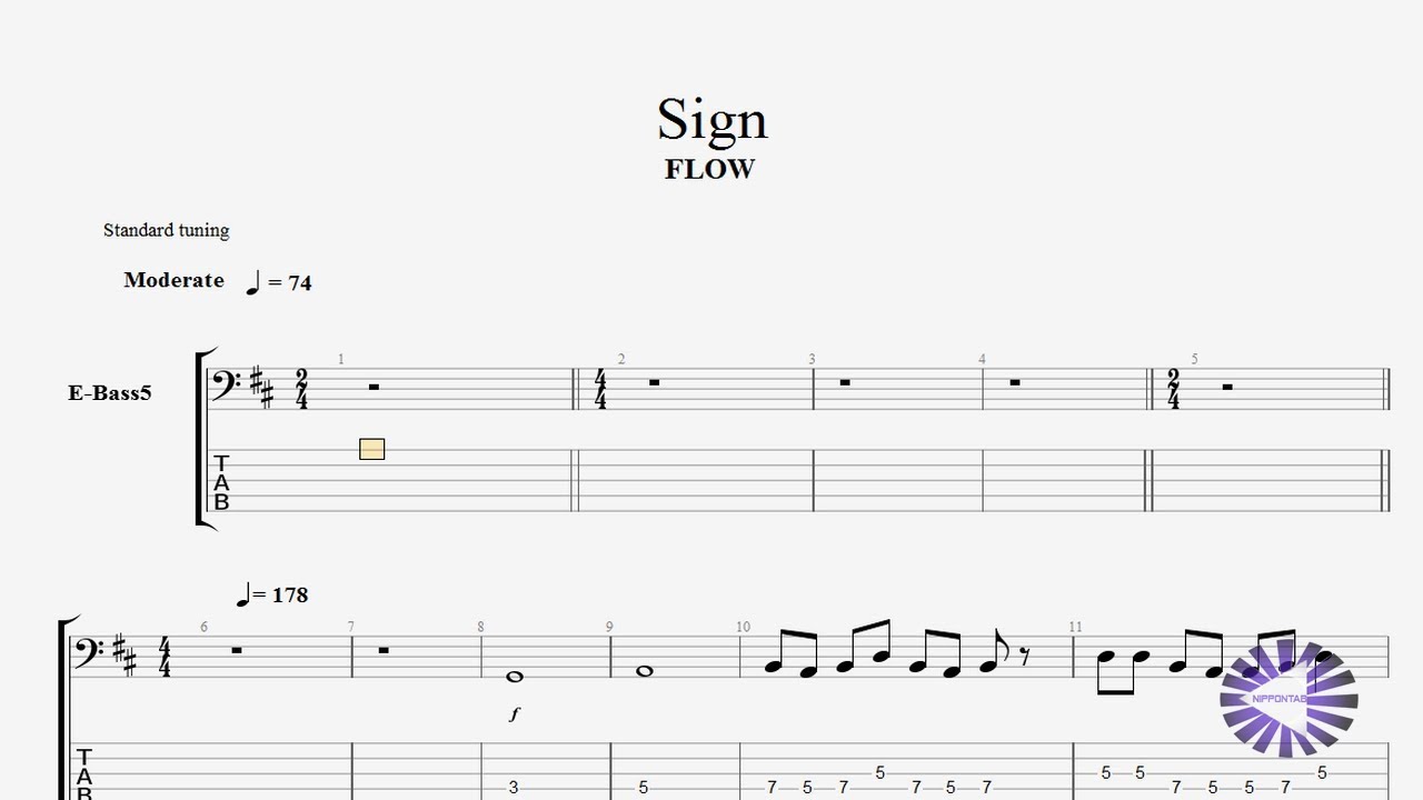 Bass Sign Naruto Shippuden Op Opening 6 ベースtab譜 Flow By Nippontab Youtube