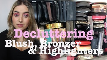 Decluttering HUGE Blush, Bronzer & Highlight Collection | A Little Obsessed